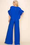 Paula Blue Wide Leg Pants Set back
