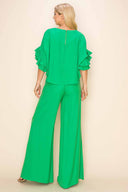 Paula Green Wide Leg Pants Set