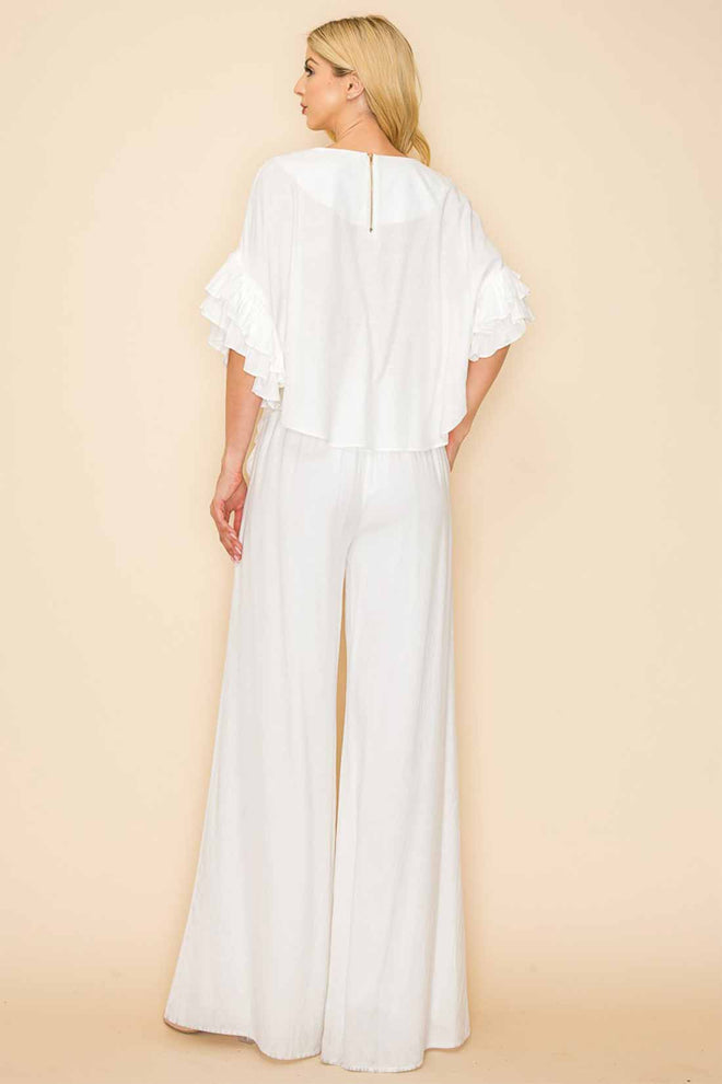 Paula White Wide Leg Pants Set back