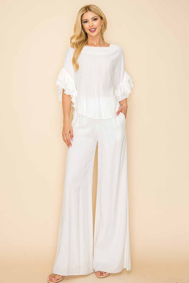 Paula White Wide Leg Pants Set