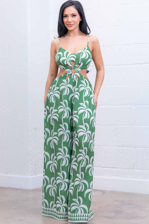 Green Palms Jumpsuit