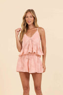 Soft Coral Shorts Set