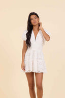 White Floral Eyelet Mini Dress