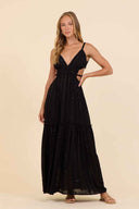 Black Open Back Maxi Dress