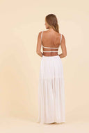 White Open Back Maxi Dress back