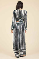 Geometric Stripe Pants Set back