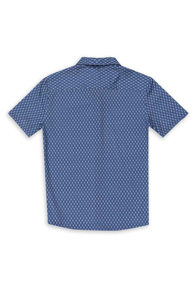 Navy Performance Geometric Tech Shirt back