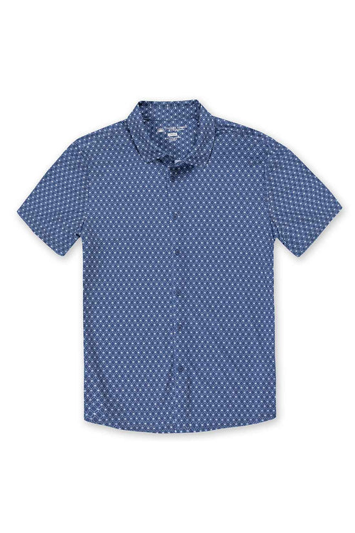 Navy Performance Geometric Tech Shirt