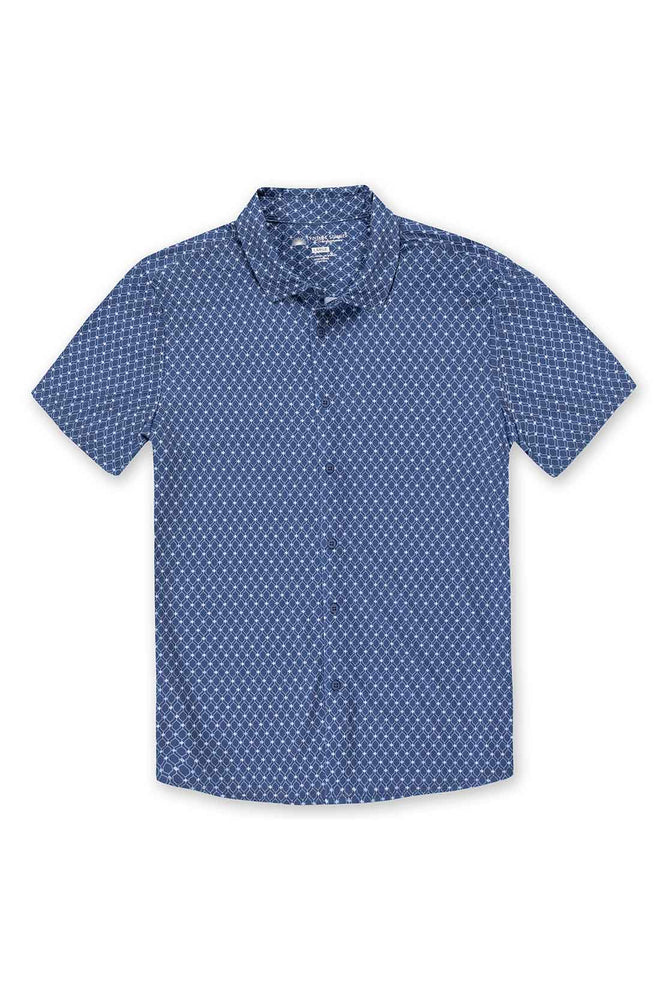 Navy Performance Geometric Tech Shirt