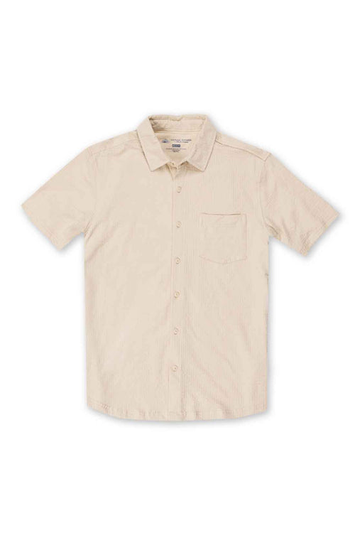 Tan Performance Seersucker Shirt front