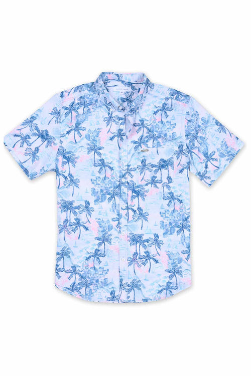 White Tropical Printed Shirt