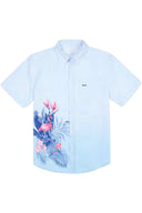 Light Blue Flamingo Printed Shirt