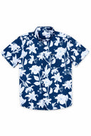Navy Flowers Printed Shirt
