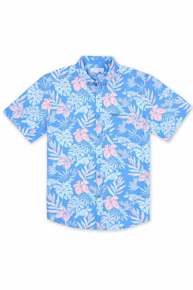 Blue Printed Flowers Shirt