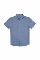 Navy Linen SS Shirt front