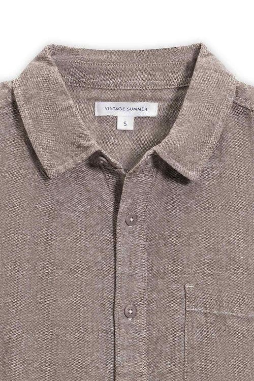 Brown Linen SS Shirt detail