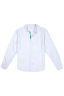 White Long Sleeve Linen Shirt detail