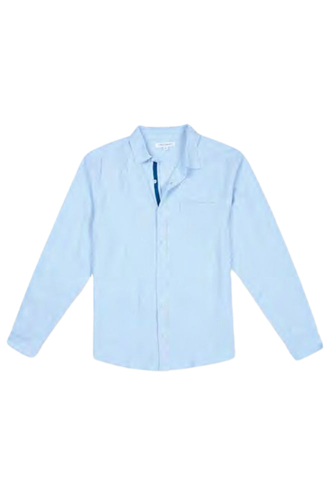 Blue Long Sleeve Linen Shirt