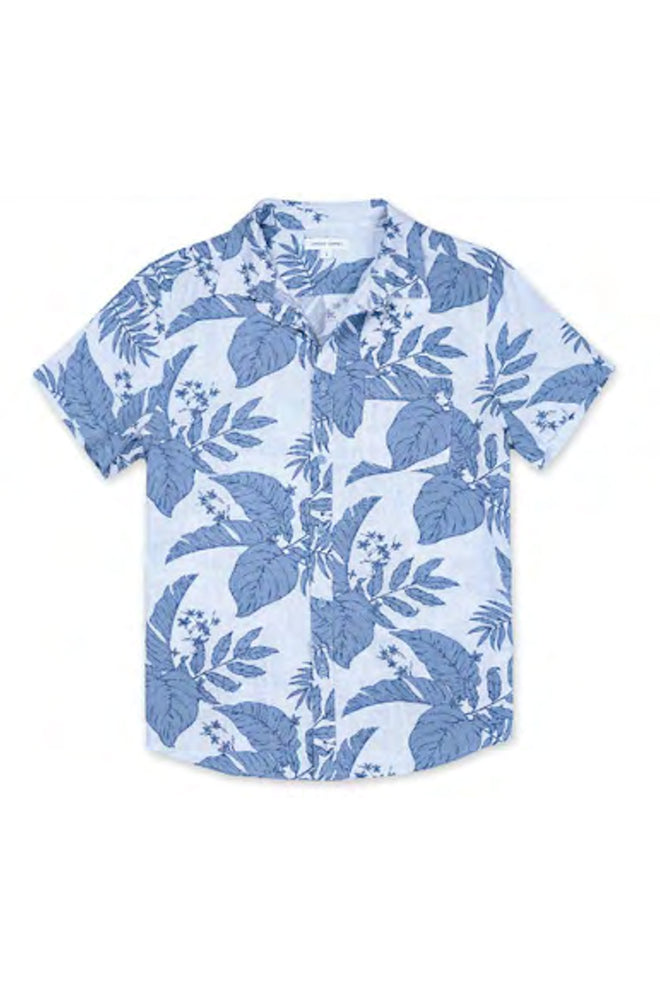 Blue Printed Linen Shirt