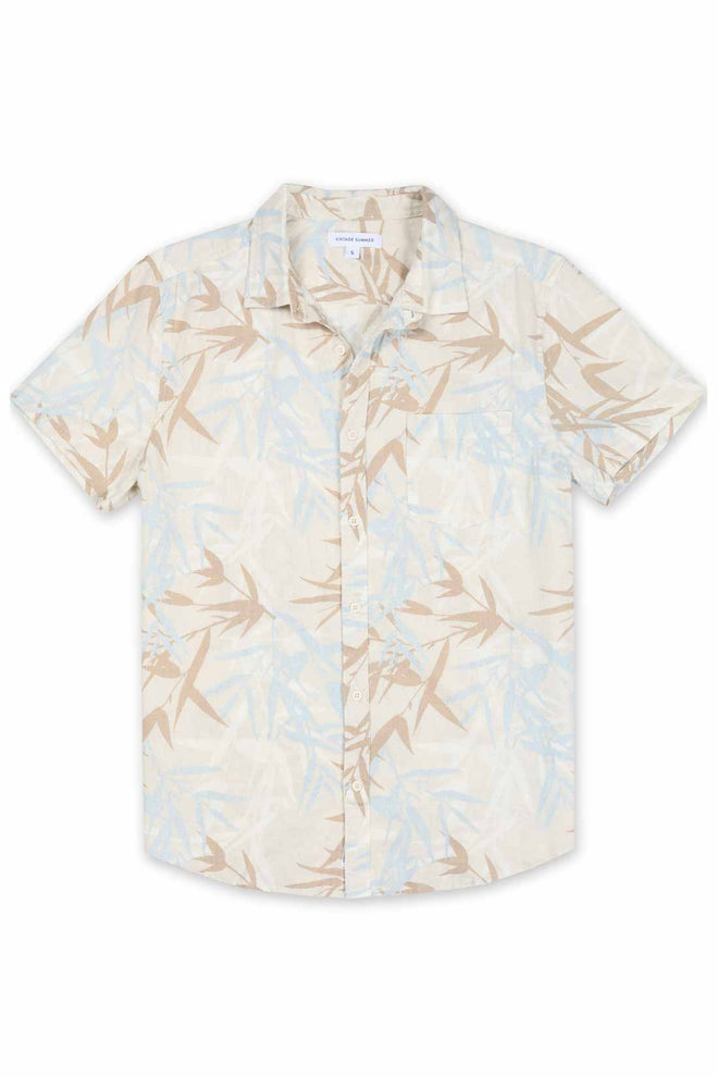 Khaki Printed Linen Shirt