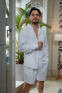 White Linen LS Shirt front