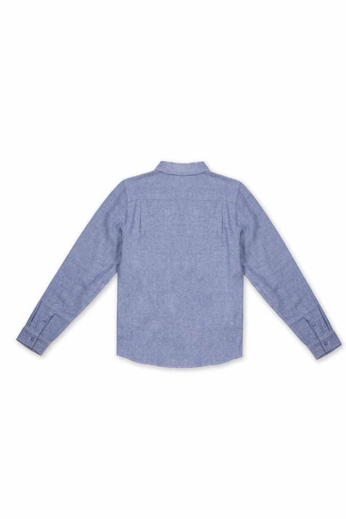 Navy Linen LS Shirt back