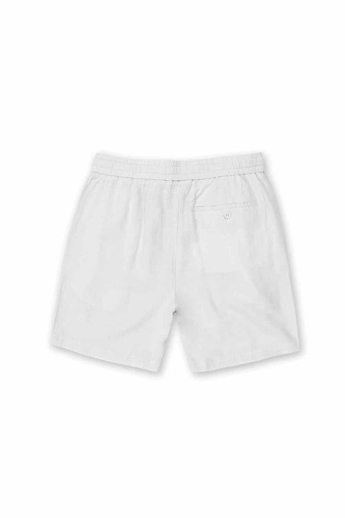 White Linen Shorts back