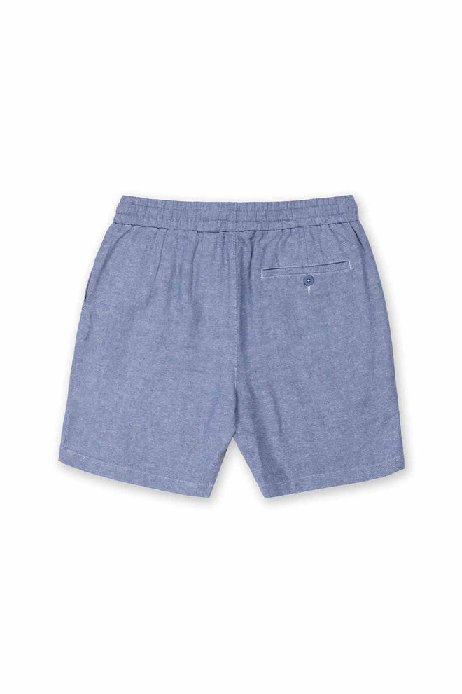 Navy Linen Shorts back
