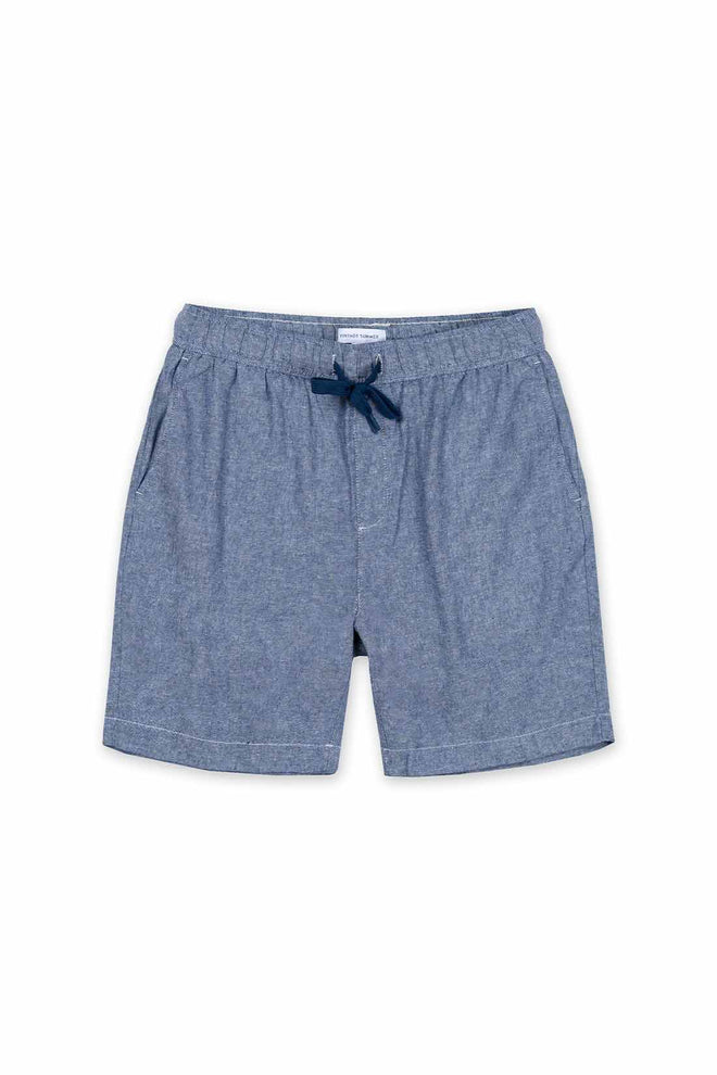 Navy Linen Shorts