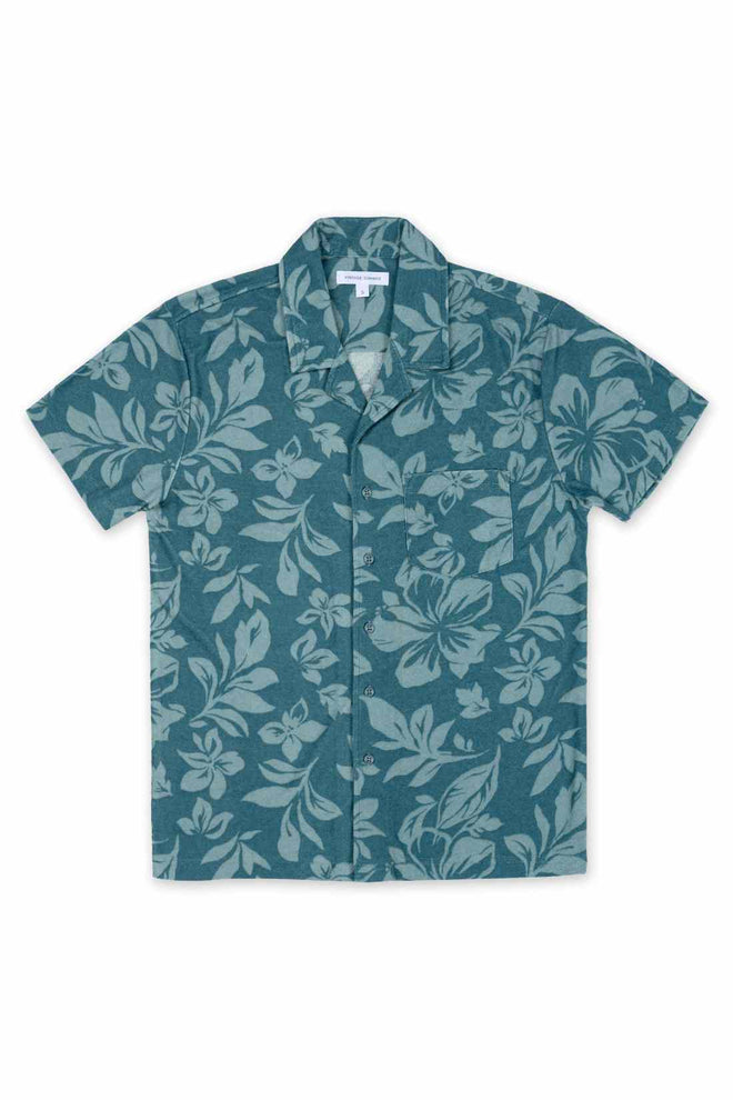 Green Printed Terry Shirt