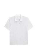 White Boucle Jersey Polo