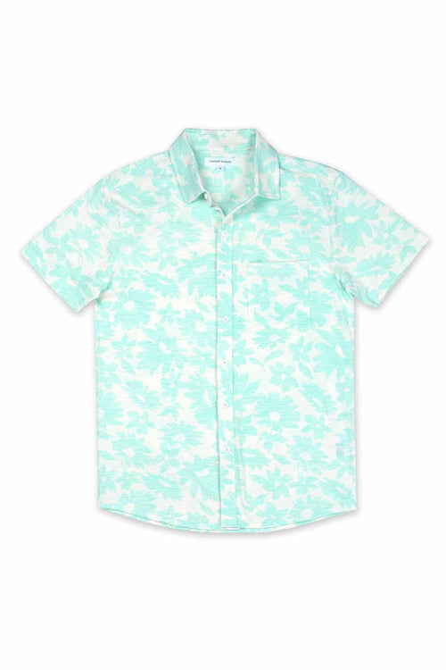 Mint Printed Slub Shirt