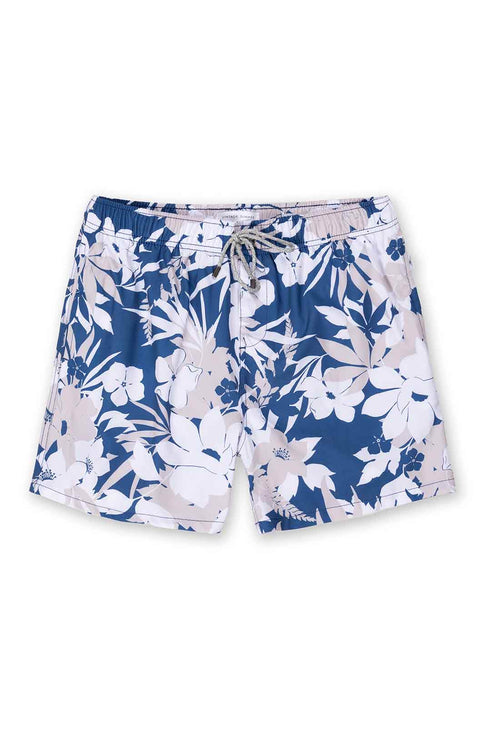 Navy Printed Swimtrunk