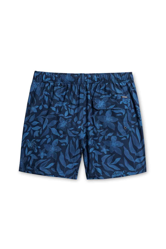 Navy Floral Printed Swimtrunk back