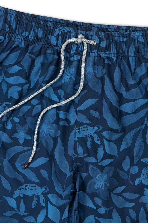 Navy Floral Printed Swimtrunk detail