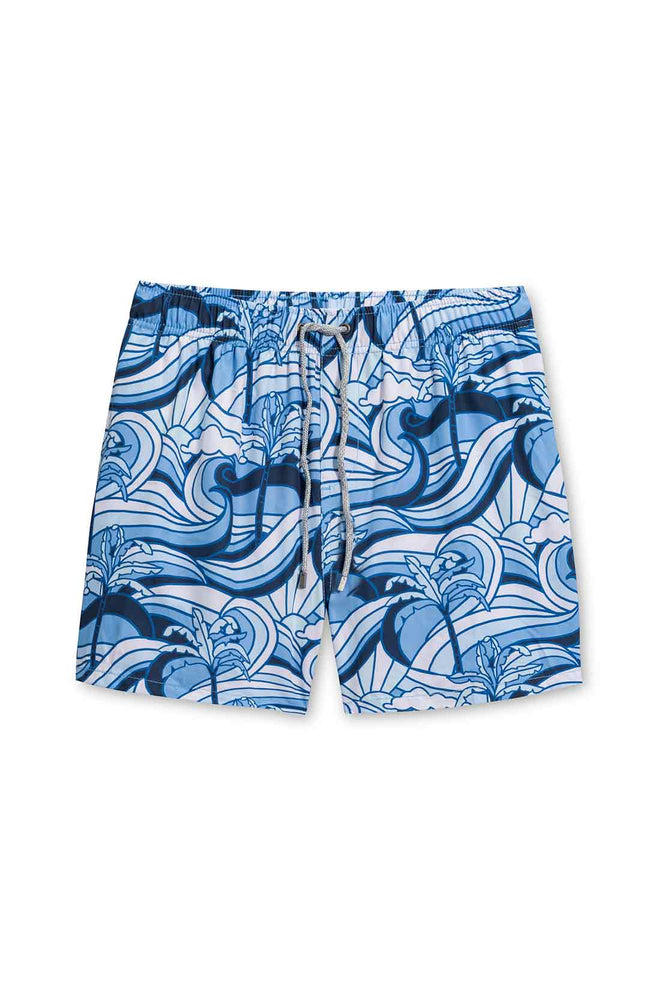 Navy Waves Printed Swimtrunk