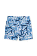Navy Waves Printed Swimtrunk back