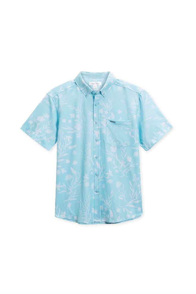 Aqua Floral Print Shirt