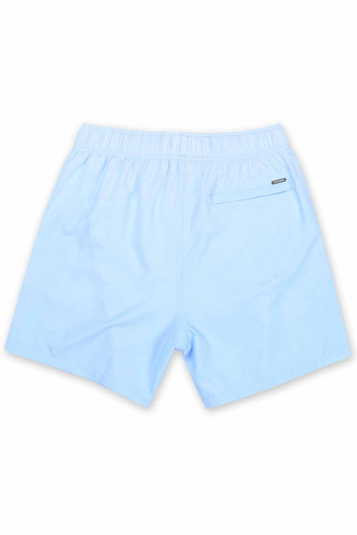 Light Blue Printed Boys Swim Trunk back