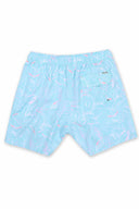 Mint Printed Boys Swim Trunk back