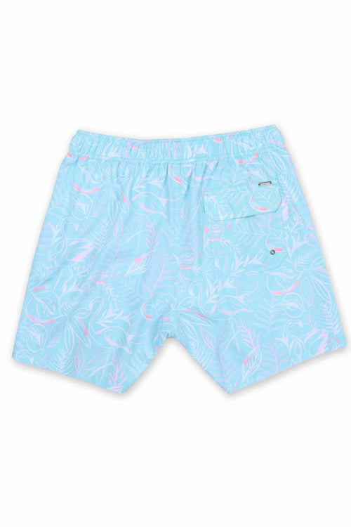 Mint Printed Boys Swim Trunk back