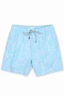 Mint Printed Boys Swim Trunk