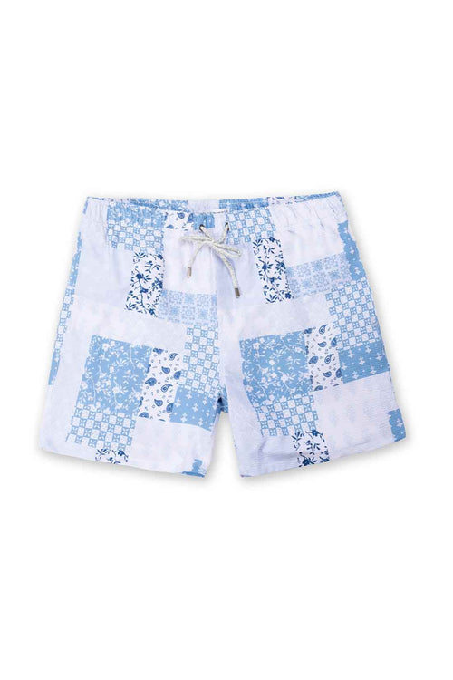 Blue Patchwork Swimtrunk