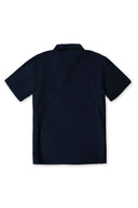 Navy Pique Polo back