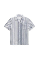Navy Basket Weave Camp Shirt