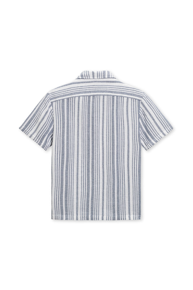 Navy Basket Weave Camp Shirt