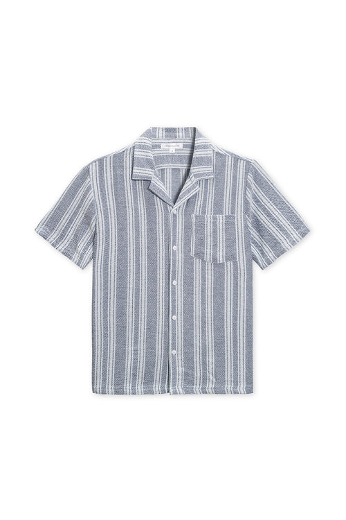 Denim Basket Weave Camp Shirt