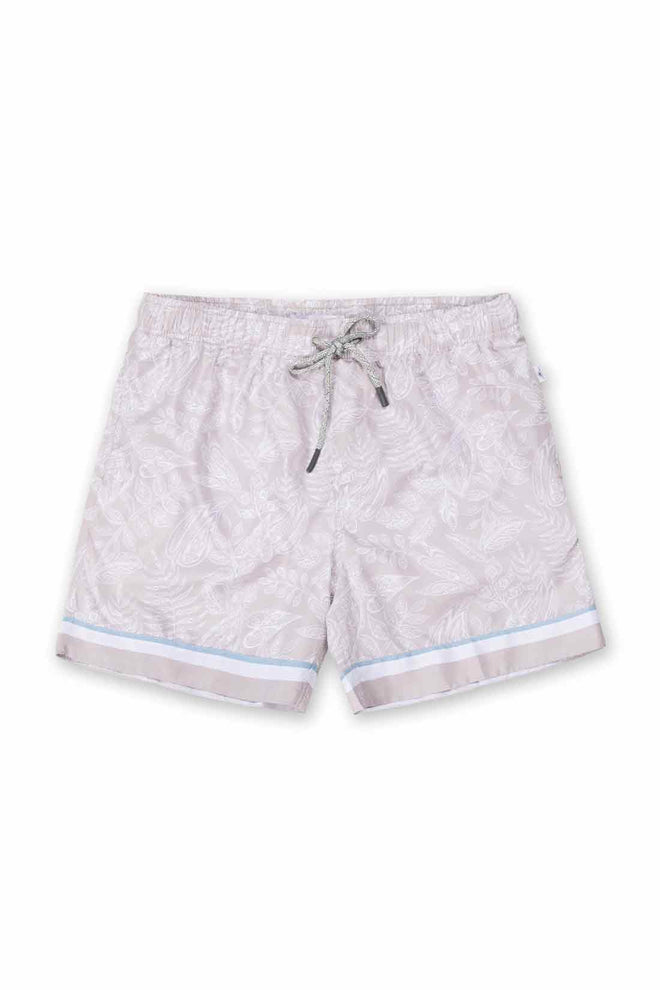 Brown Printed Ponji Swimtrunk