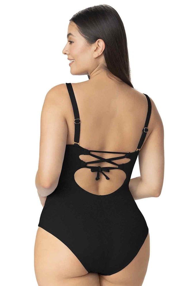 Garotas Black Essentials Cups One Piece back