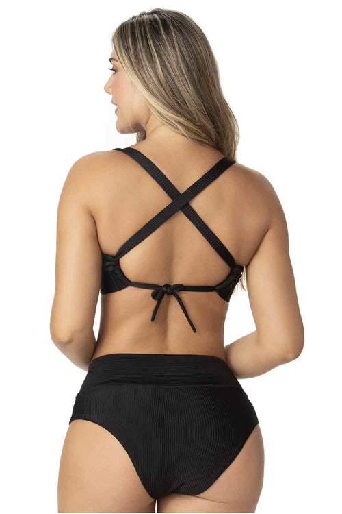 Garotas Ciara Black High Waist Bikini Set back